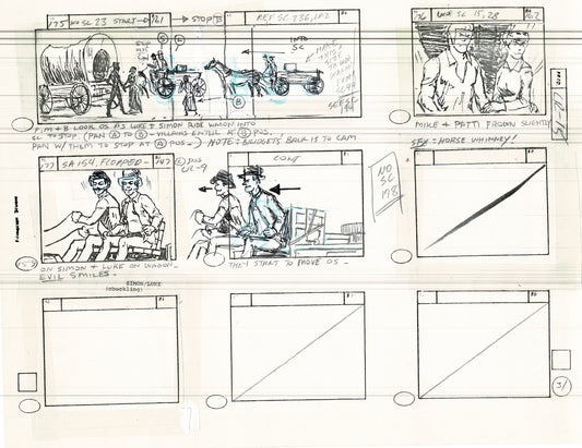 The Lone Ranger 1981 Production Animation Storyboard Page Filmation A-017