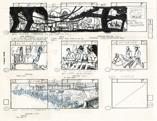 The Lone Ranger 1981 Production Animation Storyboard Page Filmation A-018