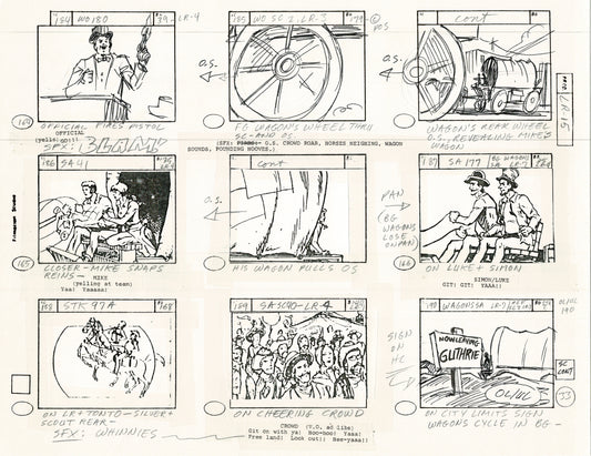 The Lone Ranger 1981 Production Animation Storyboard Page Filmation A-019