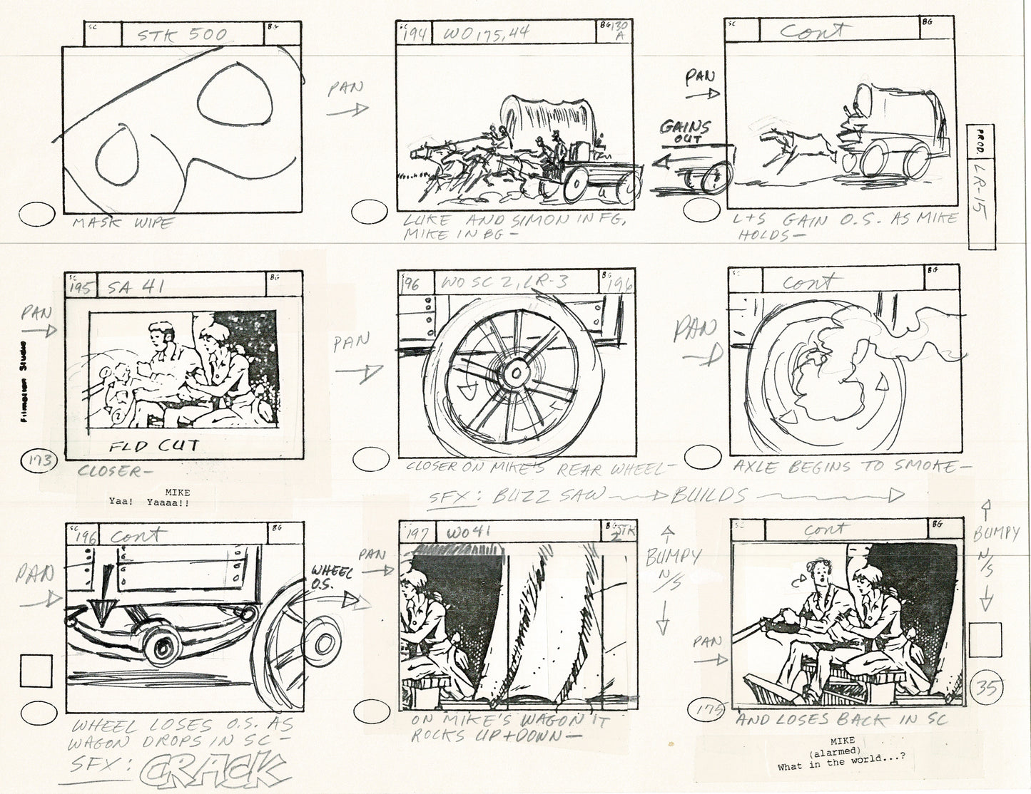 The Lone Ranger 1981 Production Animation Storyboard Page Filmation A-021