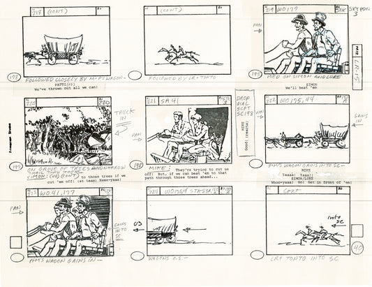 The Lone Ranger 1981 Production Animation Storyboard Page Filmation A-027