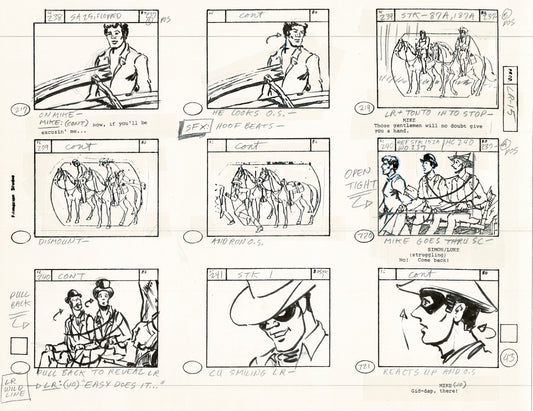 The Lone Ranger 1981 Production Animation Storyboard Page Filmation A-030