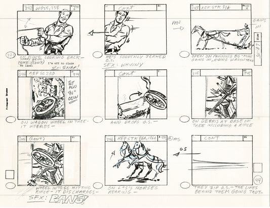 The Lone Ranger 1981 Production Animation Storyboard Page Filmation A-031