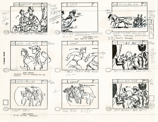 The Lone Ranger 1981 Production Animation Storyboard Page Filmation A-032