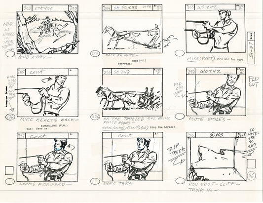 The Lone Ranger 1981 Production Animation Storyboard Page Filmation A-033