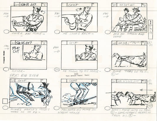 The Lone Ranger 1981 Production Animation Storyboard Page Filmation A-034