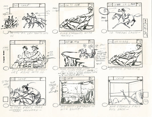 The Lone Ranger 1981 Production Animation Storyboard Page Filmation A-036