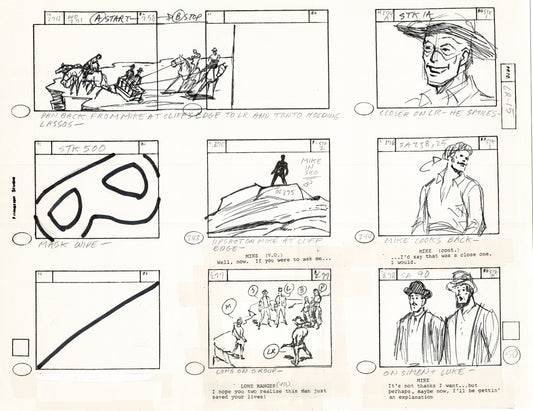 The Lone Ranger 1981 Production Animation Storyboard Page Filmation A-037