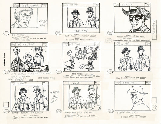 The Lone Ranger 1981 Production Animation Storyboard Page Filmation A-038