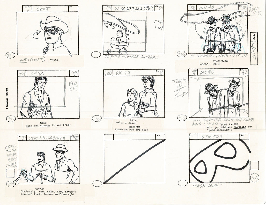 The Lone Ranger 1981 Production Animation Storyboard Page Filmation A ...