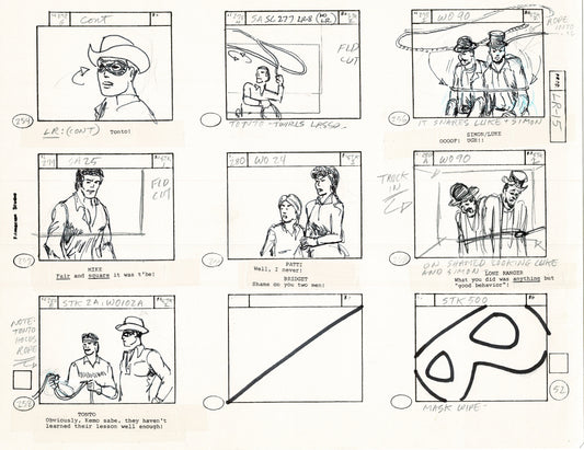 The Lone Ranger 1981 Production Animation Storyboard Page Filmation A-039