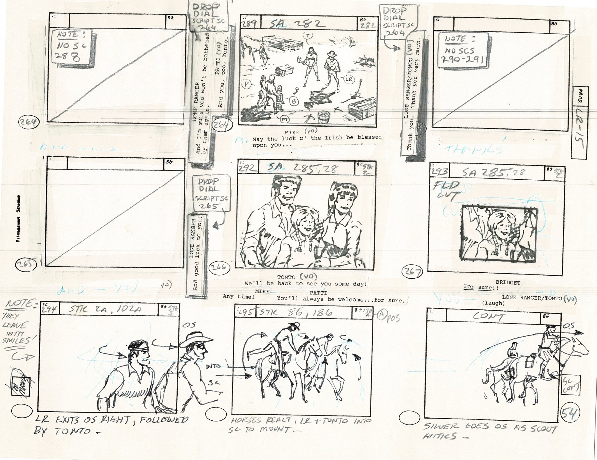 The Lone Ranger 1981 Production Animation Storyboard Page Filmation A ...