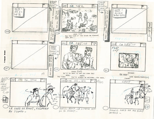 The Lone Ranger 1981 Production Animation Storyboard Page Filmation A-041