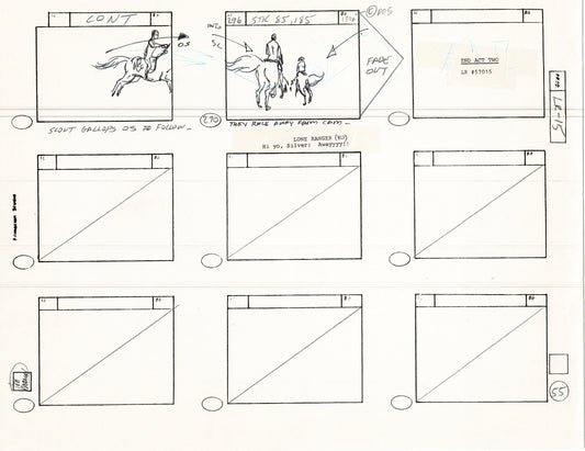 The Lone Ranger 1981 Production Animation Storyboard Page Filmation A-042