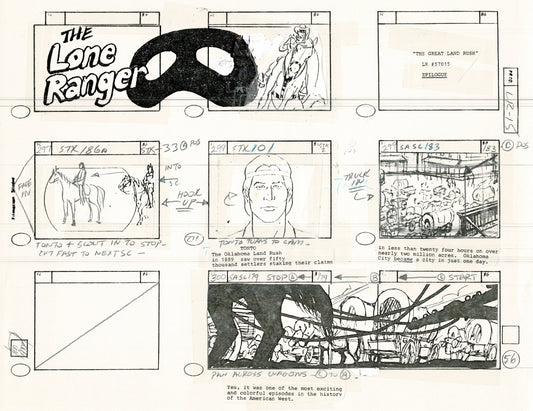 The Lone Ranger 1981 Production Animation Storyboard Page Filmation A-043