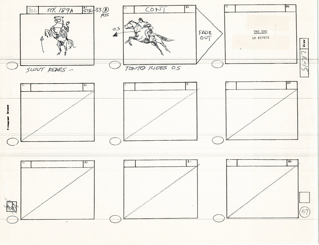 The Lone Ranger 1981 Production Animation Storyboard Page Filmation A ...