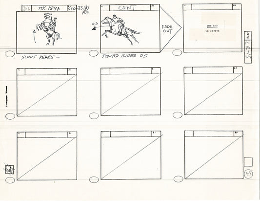 The Lone Ranger 1981 Production Animation Storyboard Page Filmation A-044