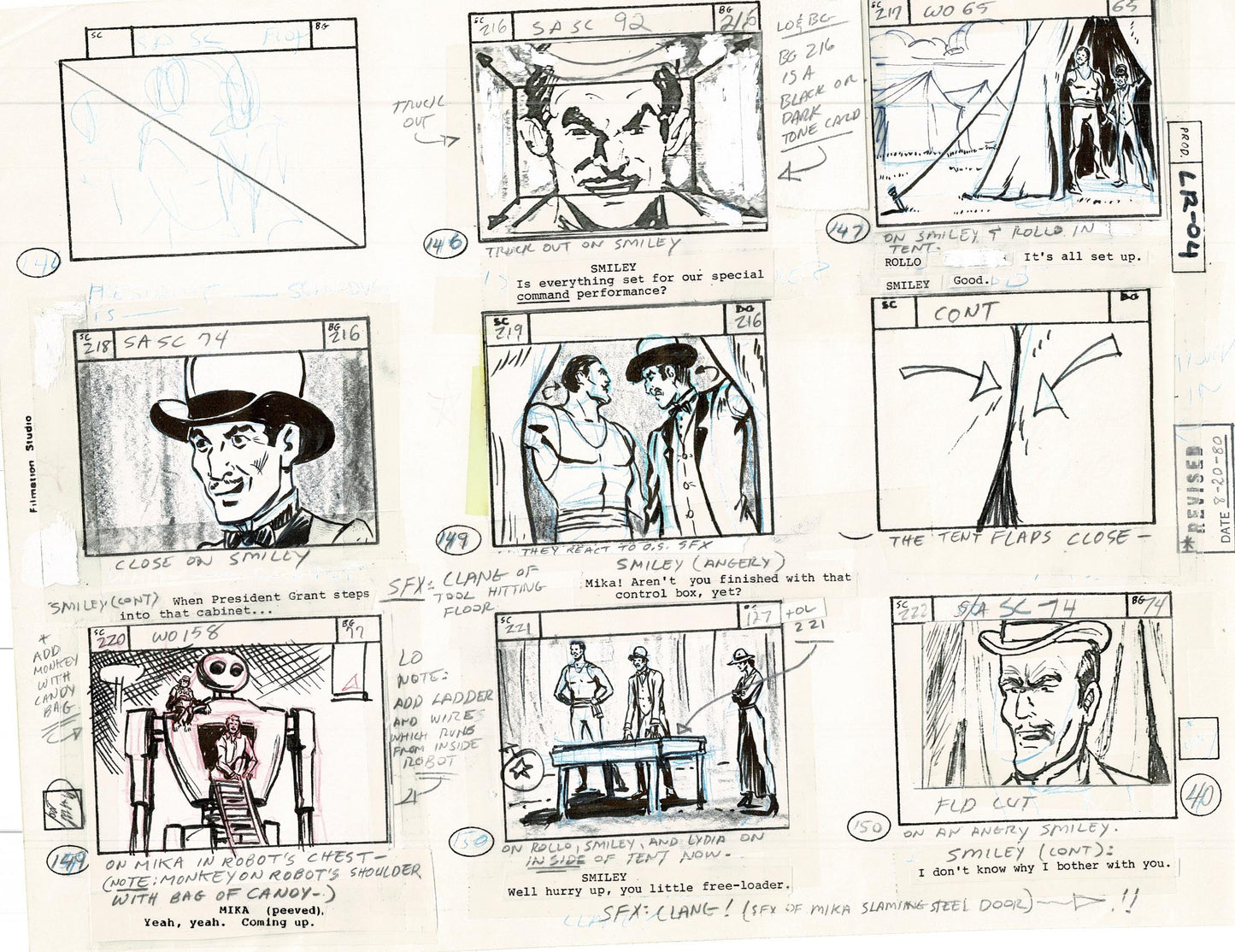 Lone Ranger Western Storyboard Animation Animation Page from Filmation 1980 D-004