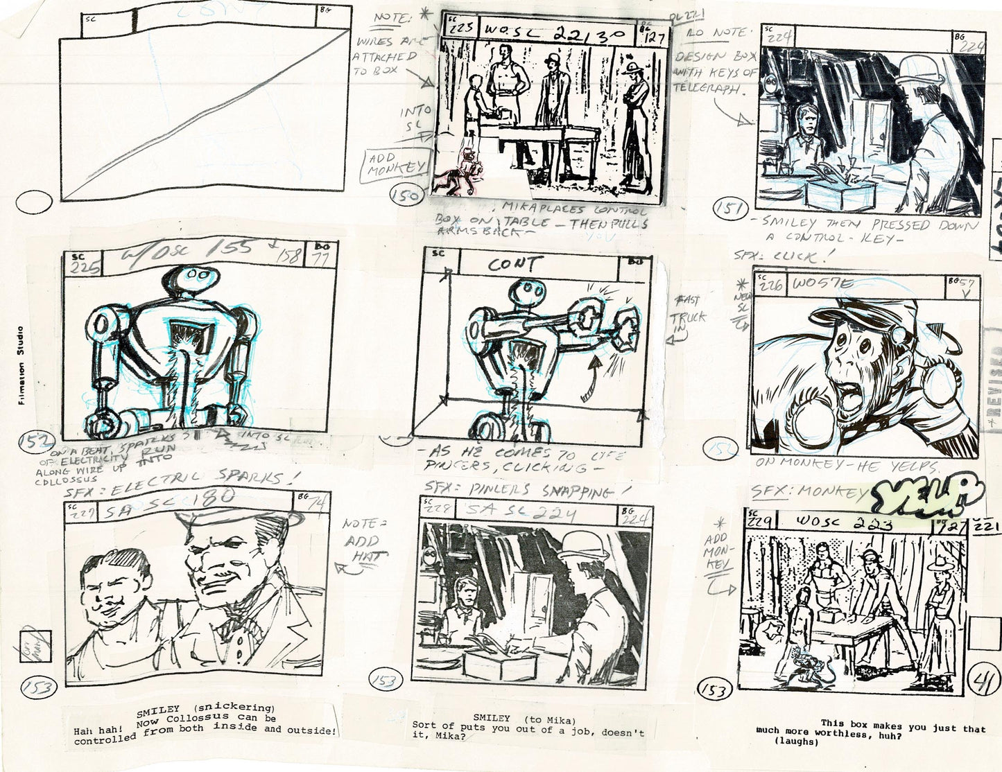 Lone Ranger Western Storyboard Animation Animation Page from Filmation 1980 D-005