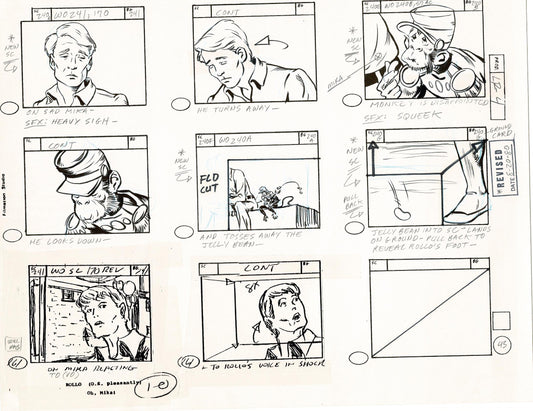 Lone Ranger Western Storyboard Animation Animation Page from Filmation 1980 D-009