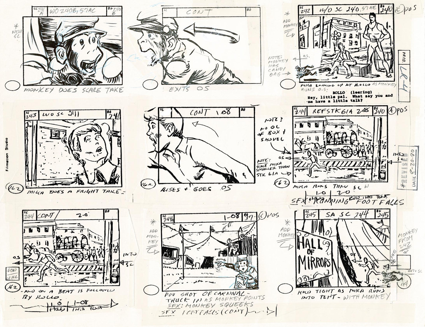 Lone Ranger Western Storyboard Animation Animation Page from Filmation 1980 D-010