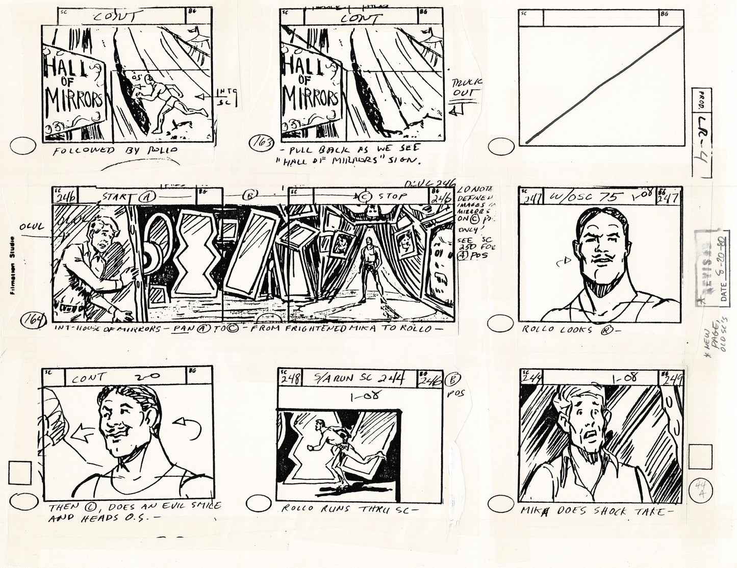 Lone Ranger Western Storyboard Animation Animation Page from Filmation 1980 D-011