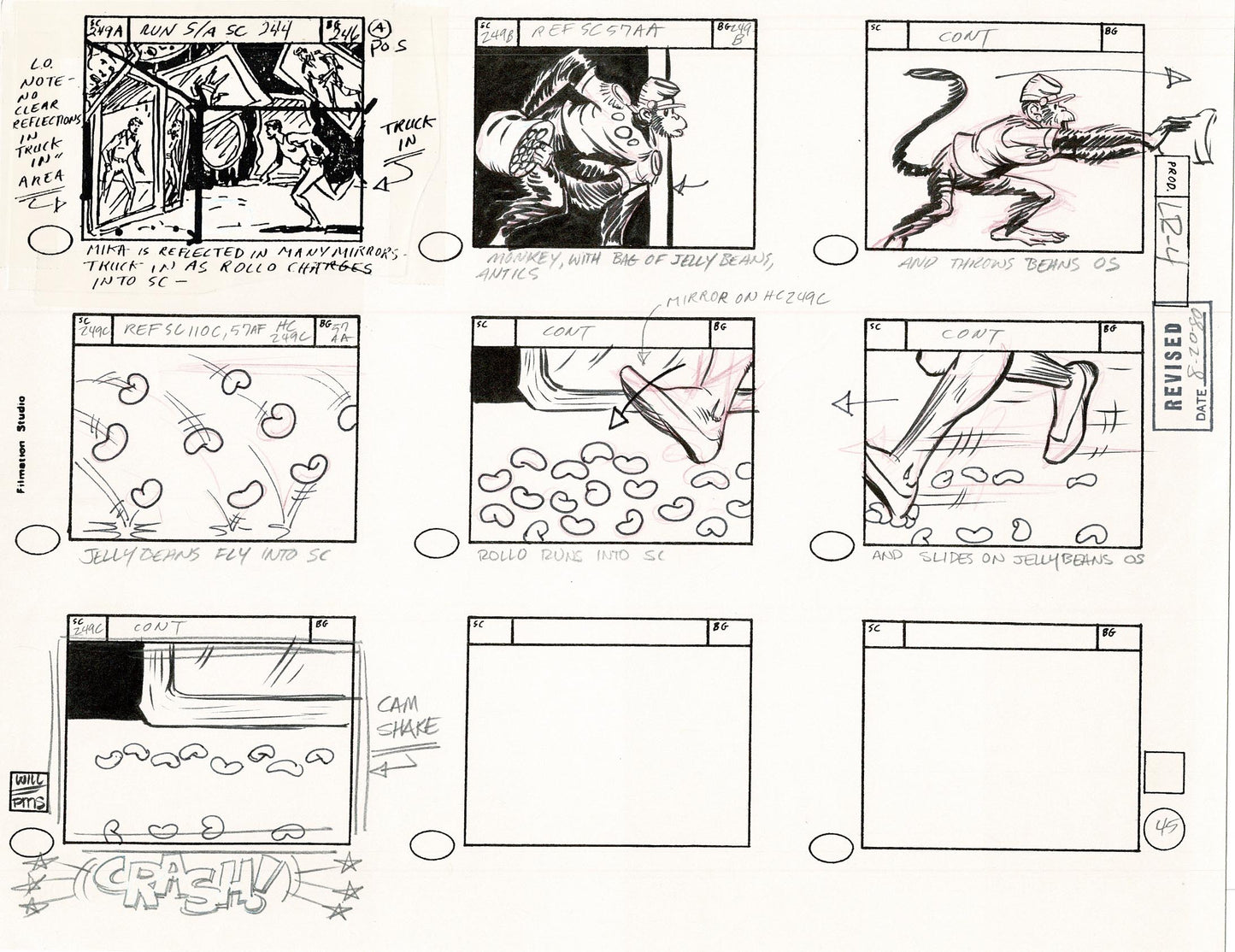 Lone Ranger Western Storyboard Animation Animation Page from Filmation 1980 D-012