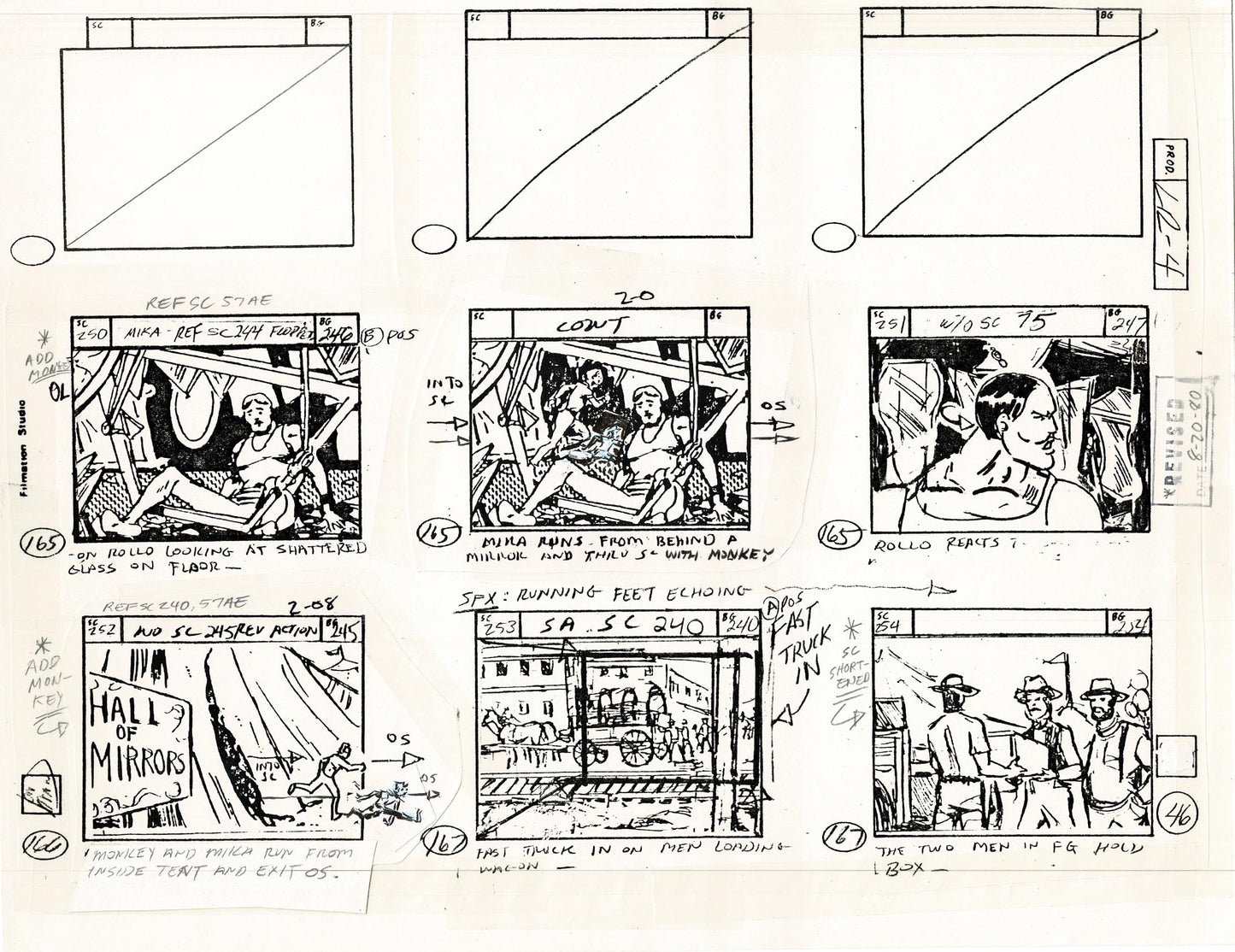 Lone Ranger Western Storyboard Animation Animation Page from Filmation 1980 D-013