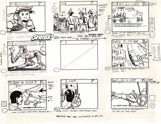 Lone Ranger Western Storyboard Animation Animation Page from Filmation 1980 D-014