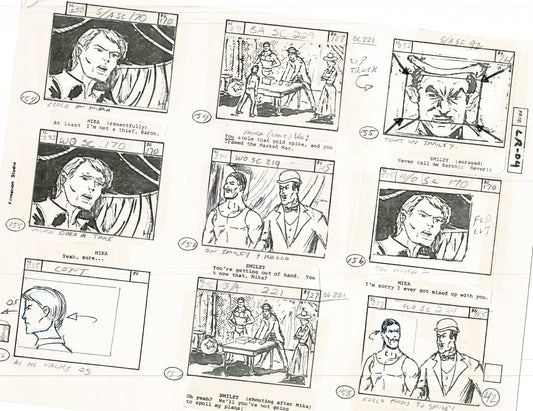 Lone Ranger Western Storyboard Animation Animation Page from Filmation 1980 D-015