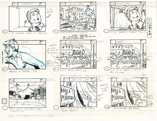 Lone Ranger Western Storyboard Animation Animation Page from Filmation 1980 D-017