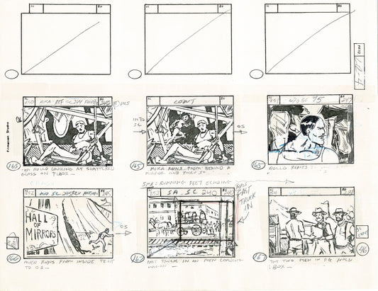 Lone Ranger Western Storyboard Animation Animation Page from Filmation 1980 D-019