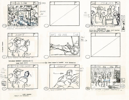 Lone Ranger Western Storyboard Animation Animation Page from Filmation 1980 D-021