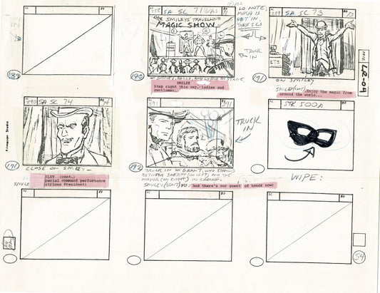 Lone Ranger Western Storyboard Animation Animation Page from Filmation 1980 D-027