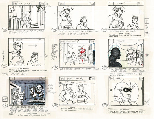 Lone Ranger Western Storyboard Animation Animation Page from Filmation 1980 D-028