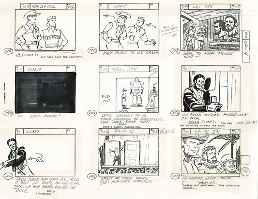 Lone Ranger Western Storyboard Animation Animation Page from Filmation 1980 D-029