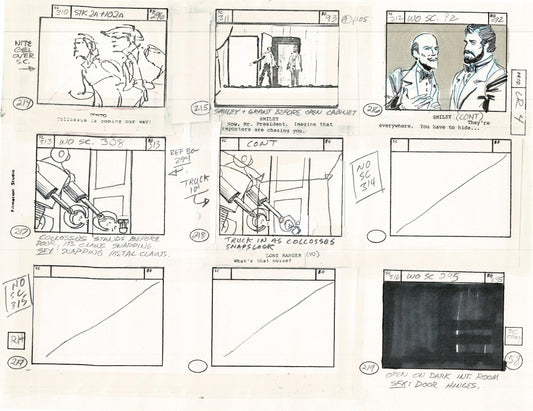 Lone Ranger Western Storyboard Animation Animation Page from Filmation 1980 D-031