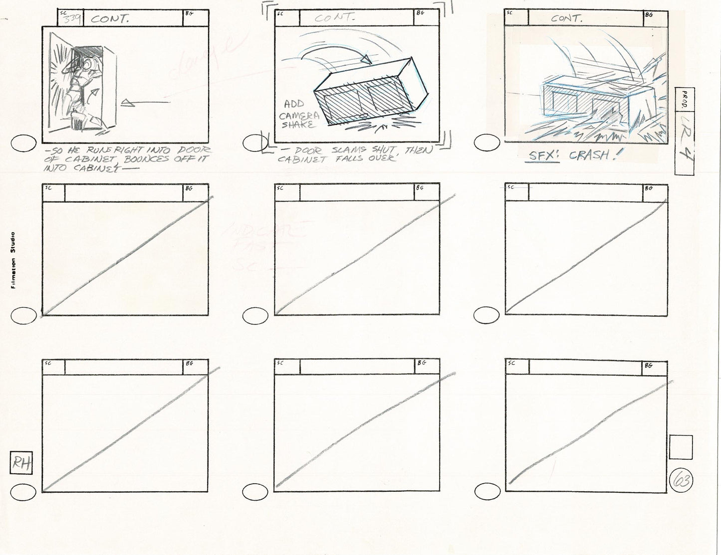 Lone Ranger Western Storyboard Animation Animation Page from Filmation 1980 D-037