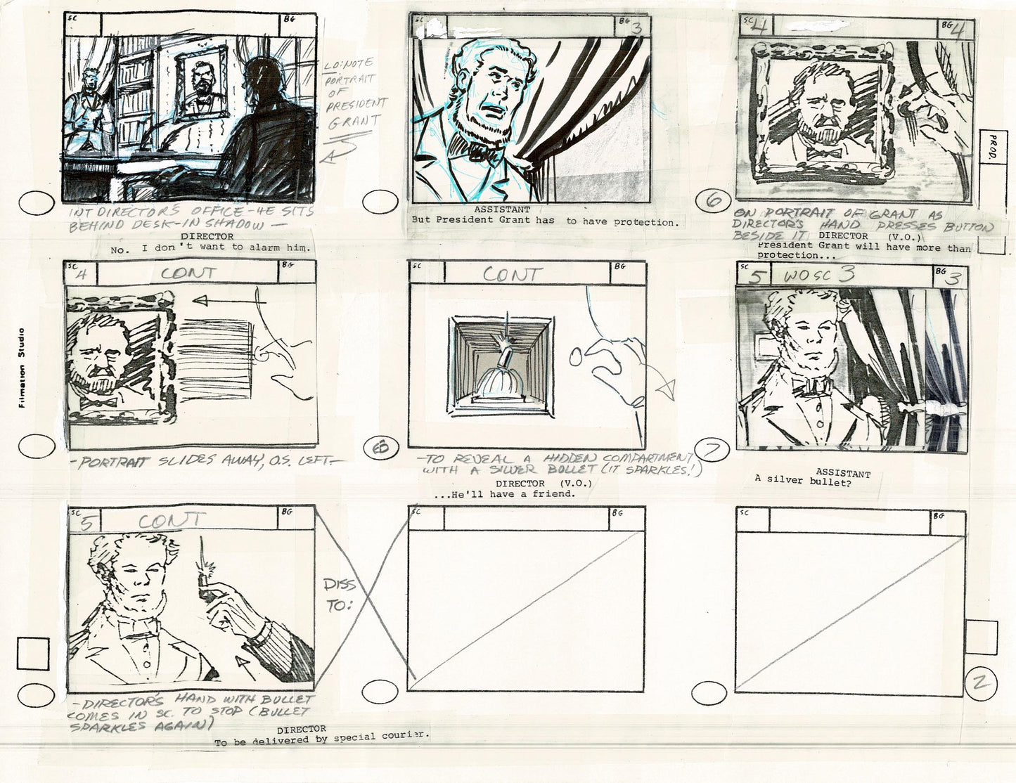 Lone Ranger Western Storyboard Animation Animation Page from Filmation 1980 C-002