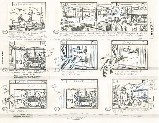 Lone Ranger Western Storyboard Animation Animation Page from Filmation 1980 C-009