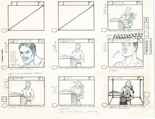 Lone Ranger Western Storyboard Animation Animation Page from Filmation 1980 C-020