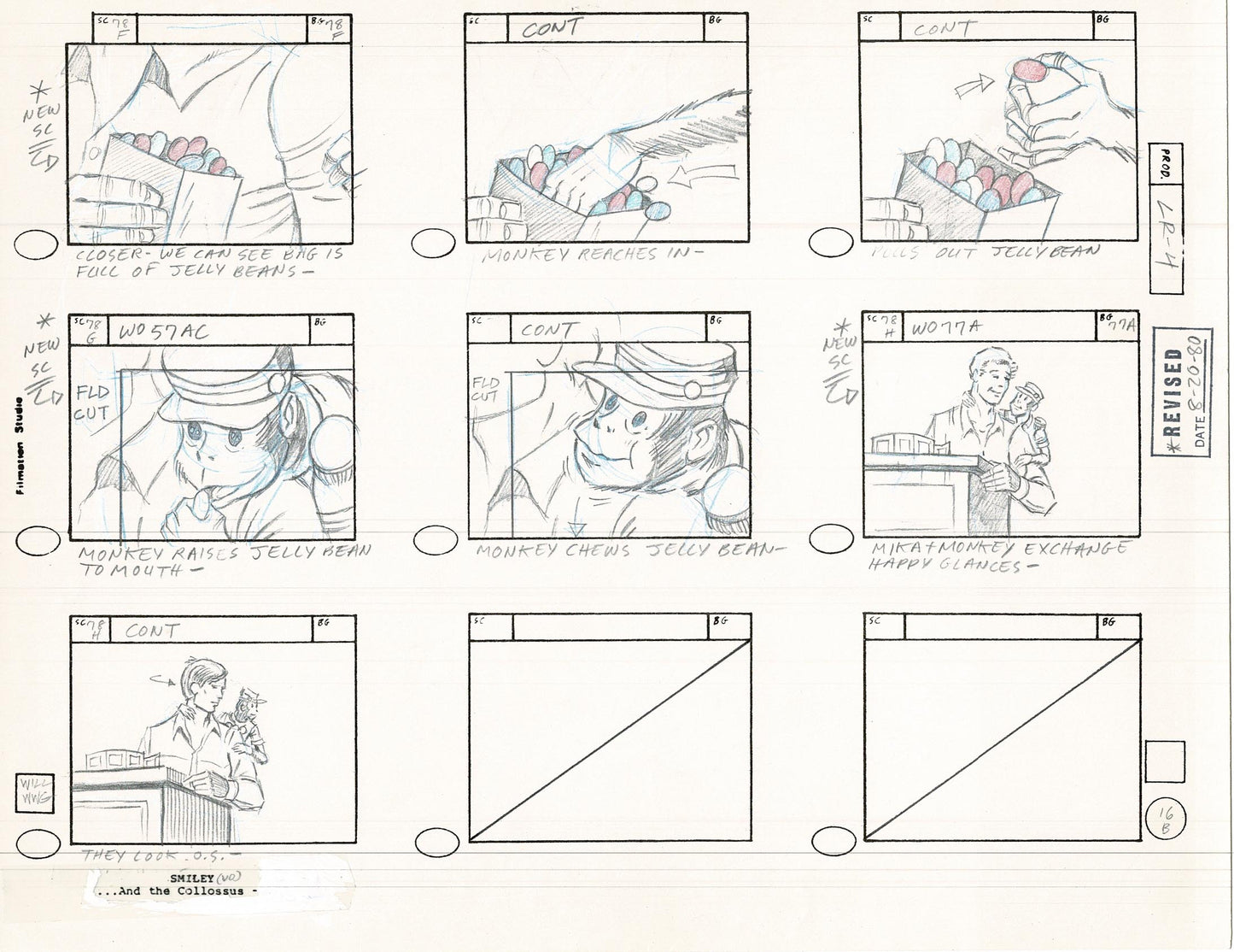 Lone Ranger Western Storyboard Animation Animation Page from Filmation 1980 C-021