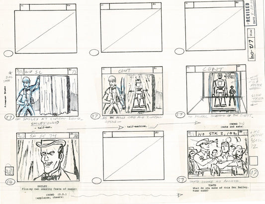 Lone Ranger Western Storyboard Animation Animation Page from Filmation 1980 C-022