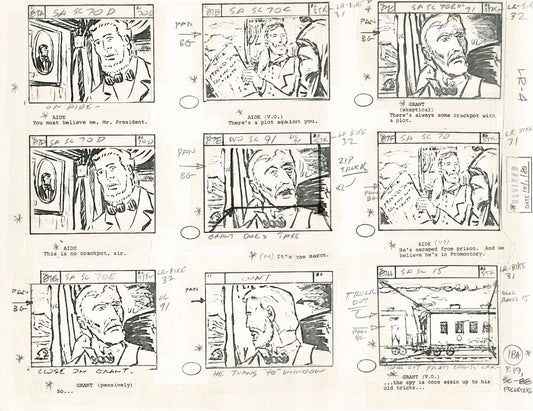 Lone Ranger Western Storyboard Animation Animation Page from Filmation 1980 C-024