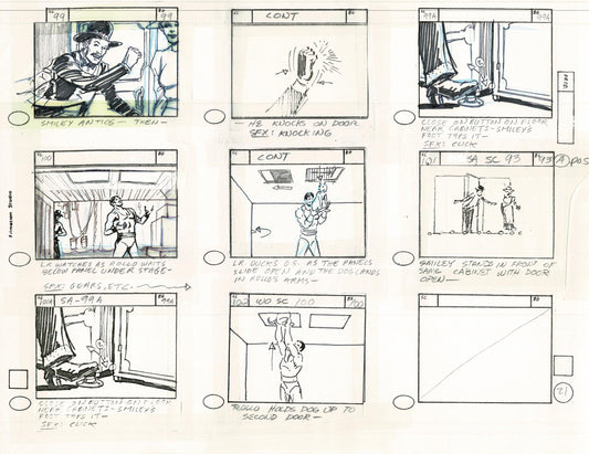 Lone Ranger Western Storyboard Animation Animation Page from Filmation 1980 C-027