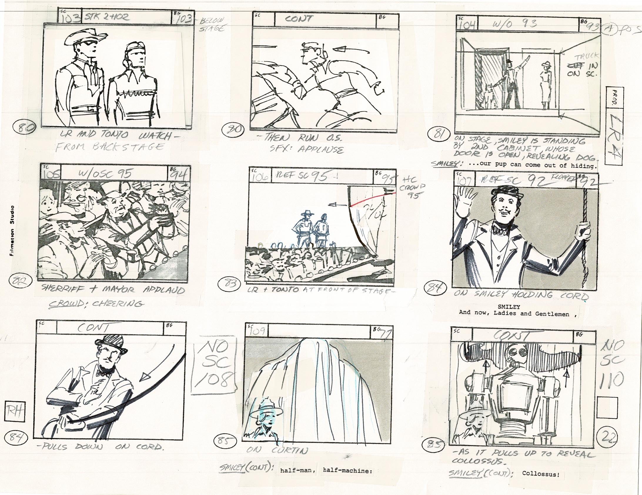 Lone Ranger Plot Lone Ranger Western Storyboard Animation Animation Page from Filmation ...
