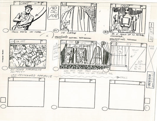 Lone Ranger Western Storyboard Animation Animation Page from Filmation 1980 C-030