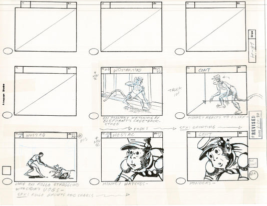 Lone Ranger Western Storyboard Animation Animation Page from Filmation 1980 C-031