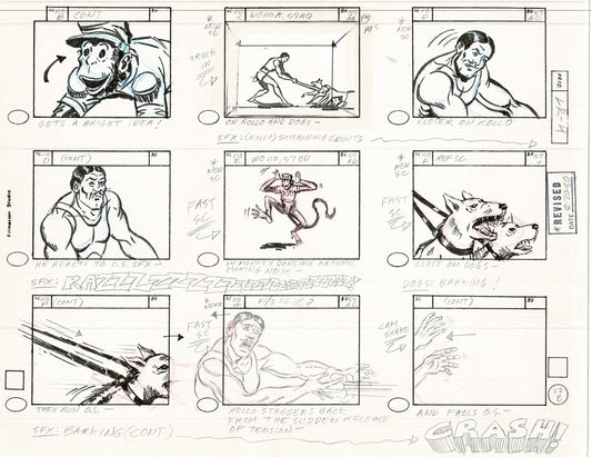 Lone Ranger Western Storyboard Animation Animation Page from Filmation 1980 C-032