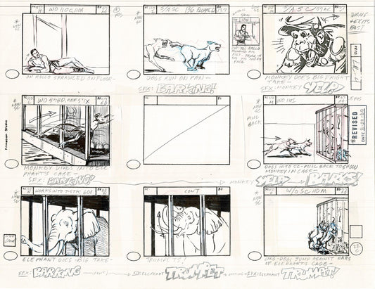 Lone Ranger Western Storyboard Animation Animation Page from Filmation 1980 C-033